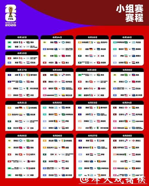 2026世界杯外围赛程安排表公布 2026世界杯外围赛程安排表公布